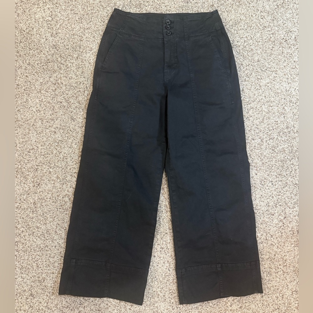 Anthropologie Pilcro high waisted black utility cropped pants